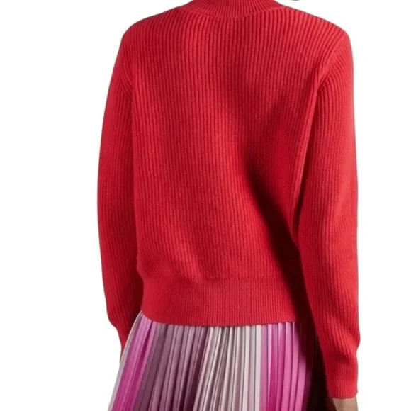 Ted Baker London Austenn Alpaca Wool Cable Knit Sweater Coral Red Top 1 XS-S - Picture 11 of 16